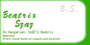 beatrix szaz business card